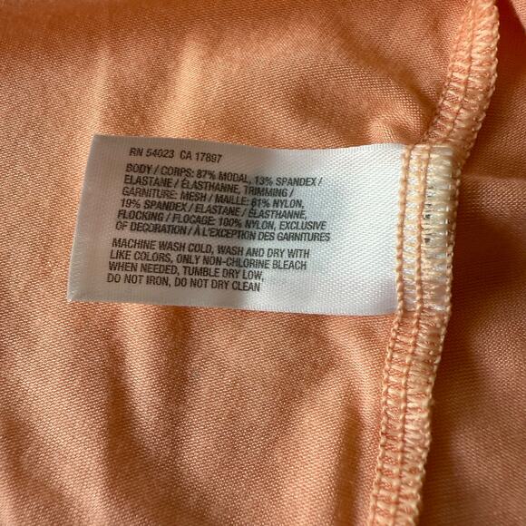 GapBody Peach Cami Mesh Polka Dot Trim Modal Lounge Top Soft Girl Women's Large - Picture 7 of 7